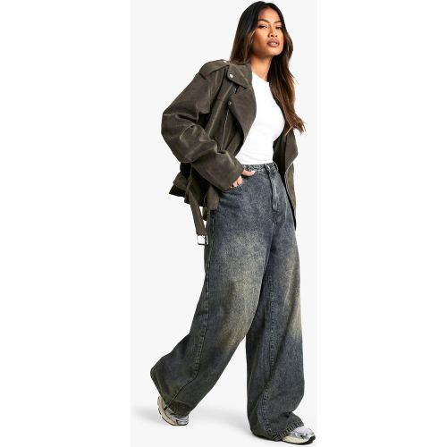 Jean Droit - Bleu - 6/30L, Bleu - boohoo - Modalova