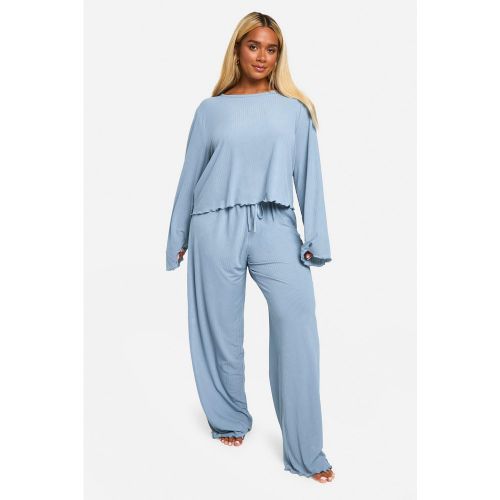 Grande Taille - Ensemble De Pyjama Texturé À Ourlets Ondulés - 50 - boohoo - Modalova