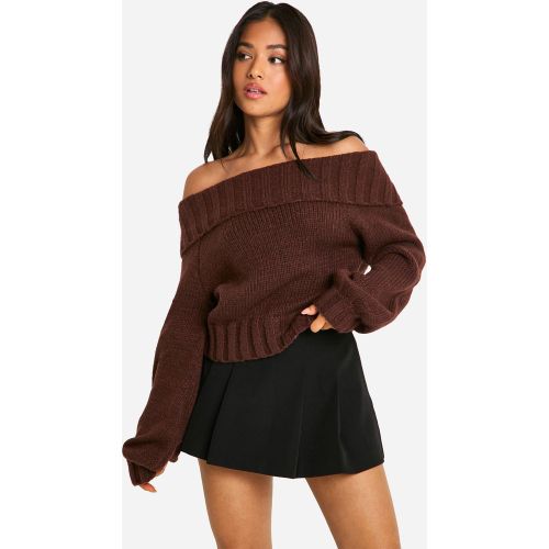 Petite" - Pull Côtelé À Manches Bouffantes - S - boohoo - Modalova