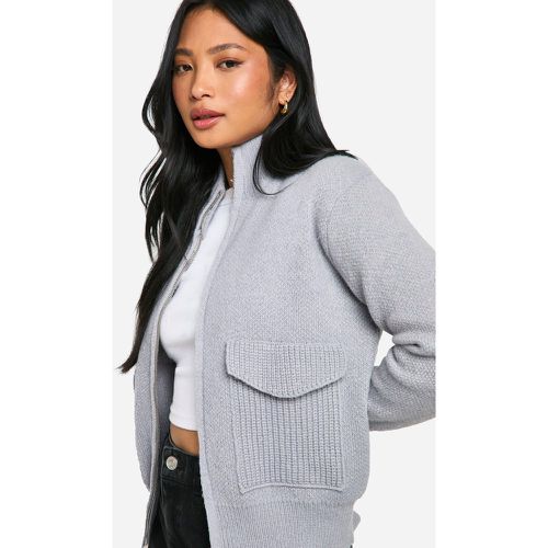 Petite" - Cardigan Zippé En Maille - S - boohoo - Modalova