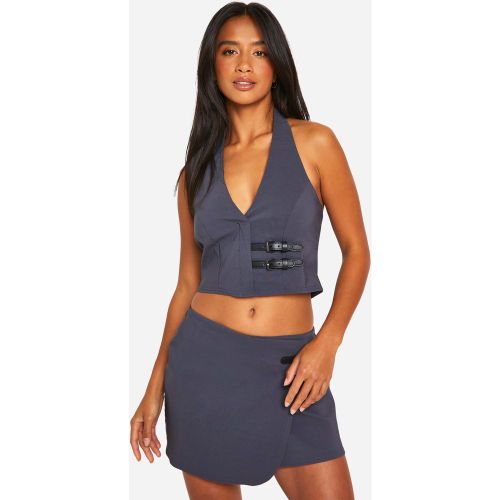 Petite" - Crop Top Dos Nu À Ceinture - 34 - boohoo - Modalova