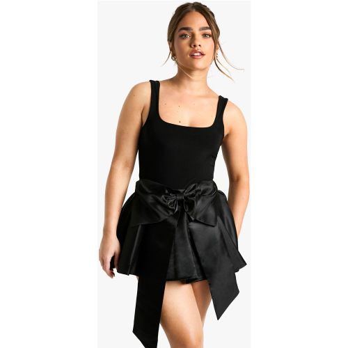 Petite" - Mini-Jupe Satinée À Nœud - 34 - boohoo - Modalova
