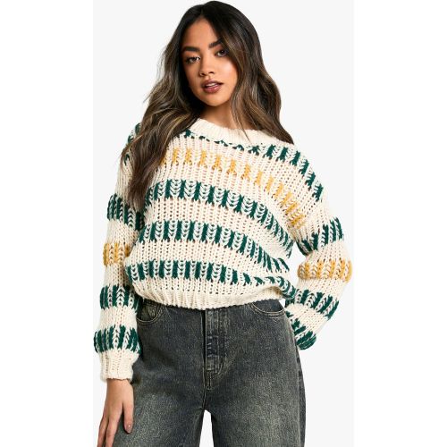 Pull En Maille À Rayures Contrastantes - S - boohoo - Modalova