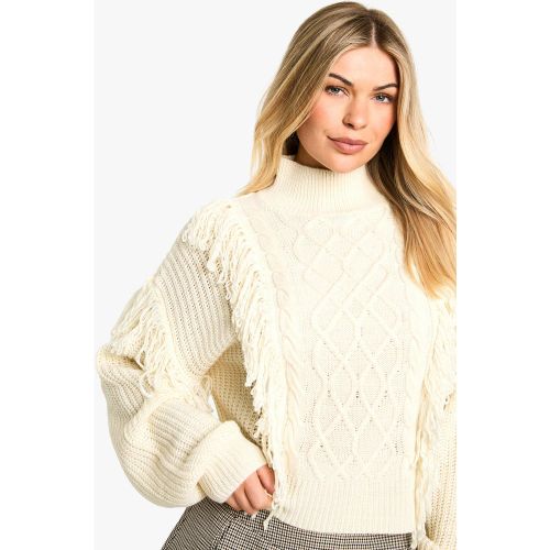 Pull En Maille Torsadée À Pompons - M - boohoo - Modalova