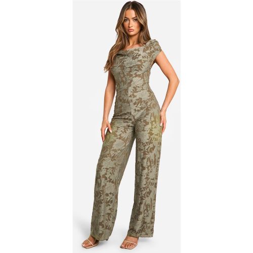 Combinaison Large À Col Bénitier Et Motif Jacquard - 36 - boohoo - Modalova