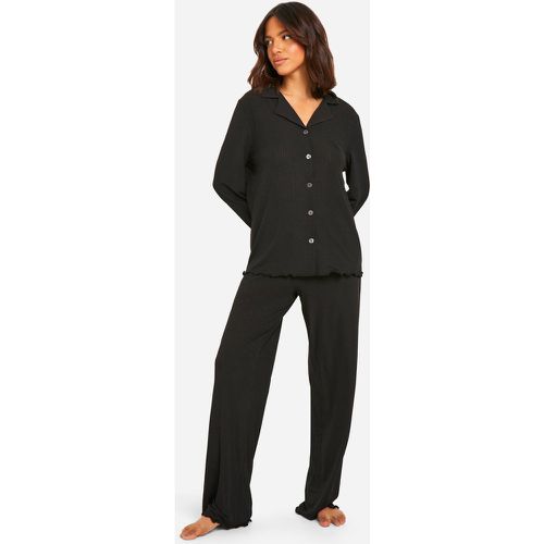 Ensemble De Pyjama Côtelé Avec Pantalon Boutonné - 36 - boohoo - Modalova