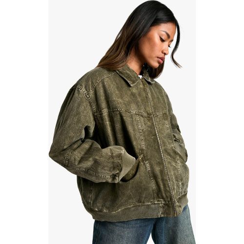 Bomber Effet Vintage Délavé - 36 - boohoo - Modalova