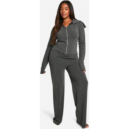 Grande Taille - Ensemble Confort Avec Top Zippé Et Pantalon - 44 - boohoo - Modalova