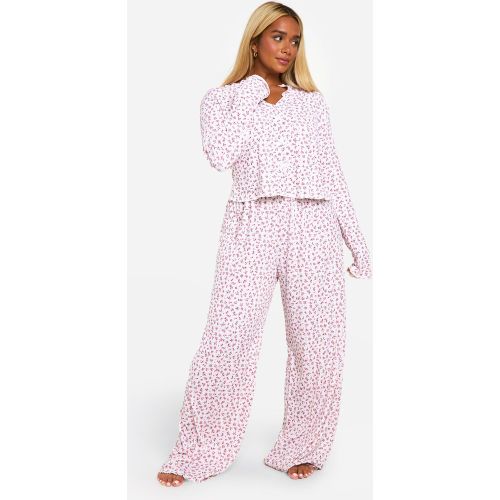 Grande Taille - Ensemble De Pyjama À Imprimé Fleurs - 52 - boohoo - Modalova