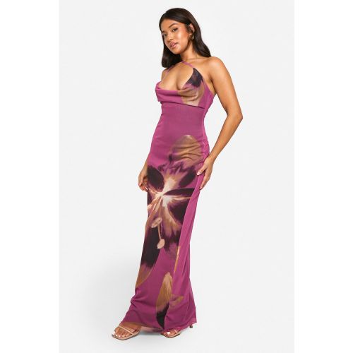 Petite" - Robe Longue Fleurie Asymétrique - 34 - boohoo - Modalova
