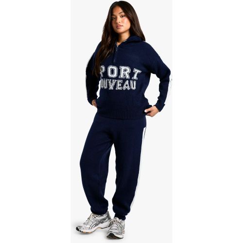 Petite" - Ensemble Oversize En Maille Avec Pull Zippé - L - boohoo - Modalova