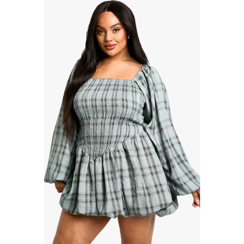 Grande Taille - Robe Froncée À Carreaux - 46 - boohoo - Modalova