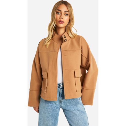 Veste Effet Laine À Col Montant - 36 - boohoo - Modalova