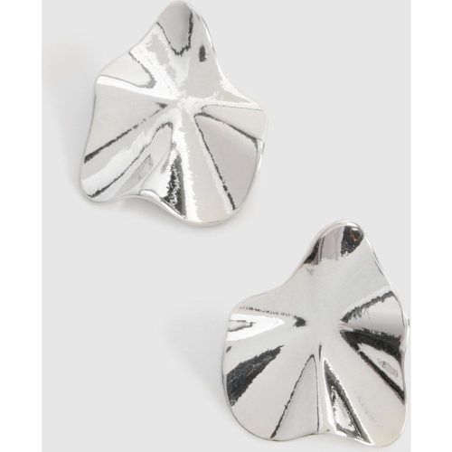 Silver Abstract Statement Earrings - One Size - boohoo - Modalova