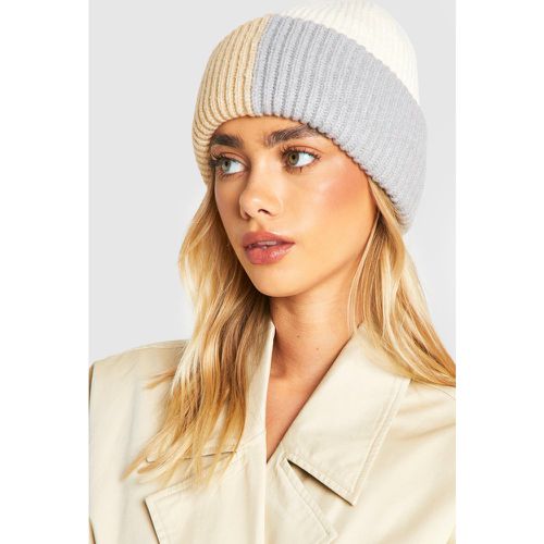 Bonnet Color Block En Maille - One Size - boohoo - Modalova