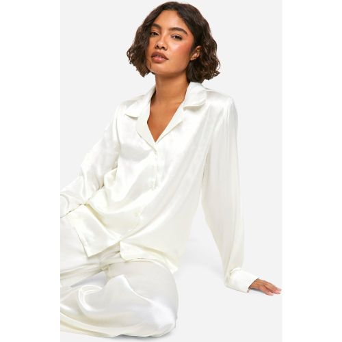 Tall" - Ensemble De Pyjama Satiné À Manches Longues - 36 - boohoo - Modalova