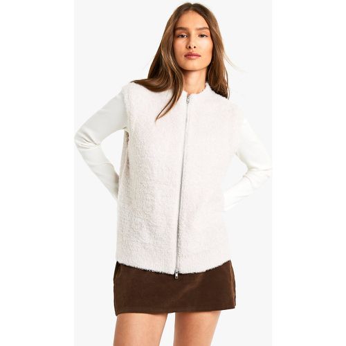 Veste En Maille Zippée Sans Manches - S - boohoo - Modalova