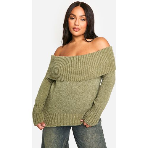 Grande Taille - Top En Maille À Col Bateau - 46 - boohoo - Modalova