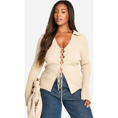 Grande Taille - Pull À Lacets - 50 - boohoo - Modalova