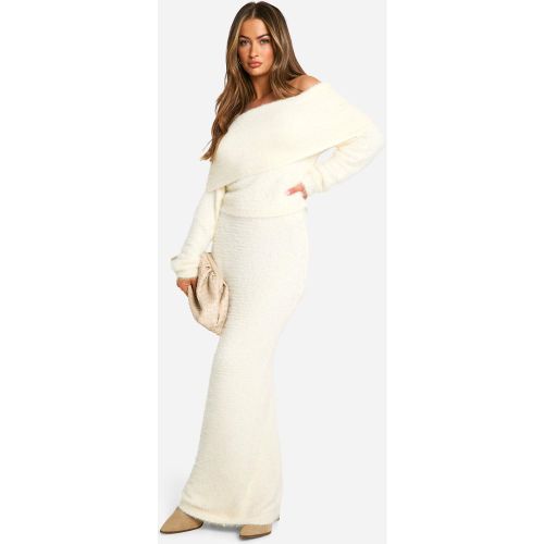Jupe Longue En Maille Pelucheuse - M - boohoo - Modalova