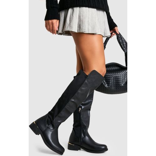 Bottes Hautes À Empiècement Élastiqué - 38 - boohoo - Modalova