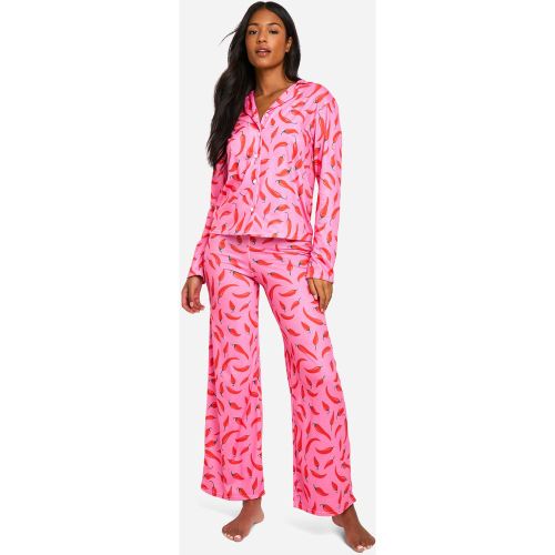 Tall" - Ensemble De Pyjama À Imprimé Piment - 40 - boohoo - Modalova