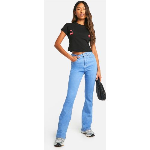 Jean Flare Push-Up Taille Mi-Haute - 34 - boohoo - Modalova