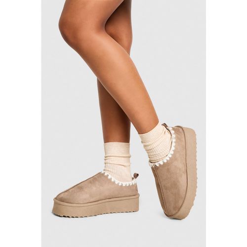 Mules Confort À Plateforme Et Coutures Apparentes - 39 - boohoo - Modalova