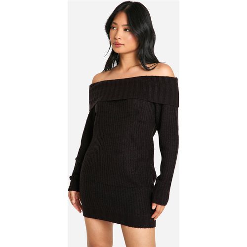 Petite" - Robe Pull Courte À Col Bateau - M - boohoo - Modalova