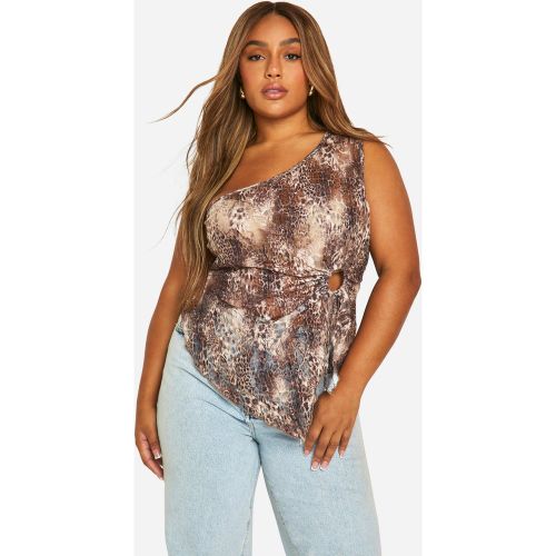 Grande Taille - Top Asymétrique En Dentelle À Imprimé Léopard - 44 - boohoo - Modalova