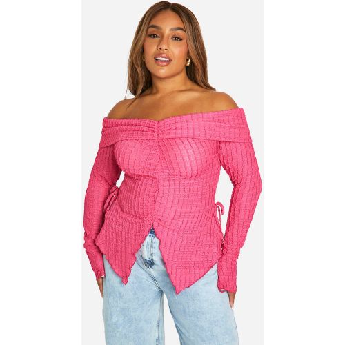 Grande Taille - Top Texturé À Col Bateau - 44 - boohoo - Modalova
