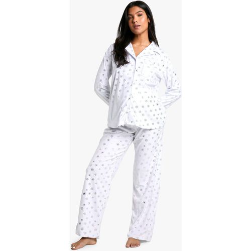 Maternité - Ensemble De Pyjama Mé"Tall"isé À Imprimé Flocon De Neige - 38 - boohoo - Modalova