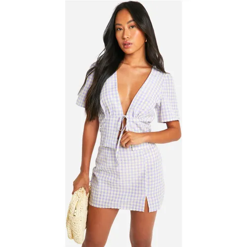 Mini-Jupe À Imprimé Vichy - 34 - boohoo - Modalova