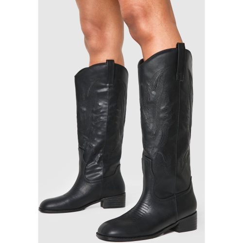 Bottes Hautes Carrées À Petit Talon - 36 - boohoo - Modalova