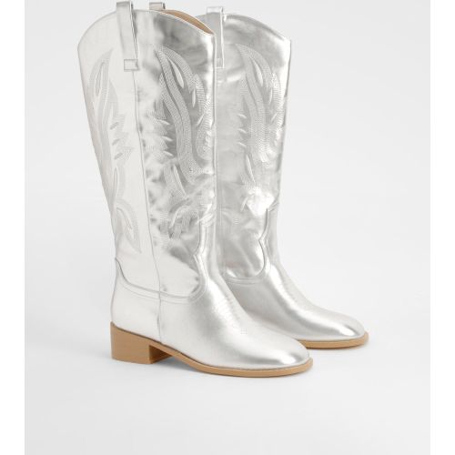 Bottes Hautes Carrées À Petit Talon - 36 - boohoo - Modalova