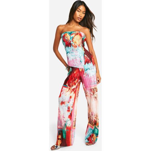 Pantalon Large Plissé Imprimé - 42 - boohoo - Modalova