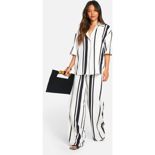 Ensemble Oversize Rayé Avec Chemise Et Pantalon Large - 34 - boohoo - Modalova