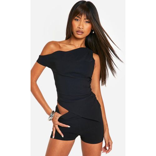 Top Asymétrique - Noir - 34, Noir - boohoo - Modalova