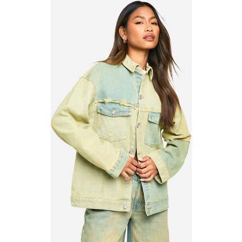 Surchemise Oversize Patchwork En Jean - 40 - boohoo - Modalova