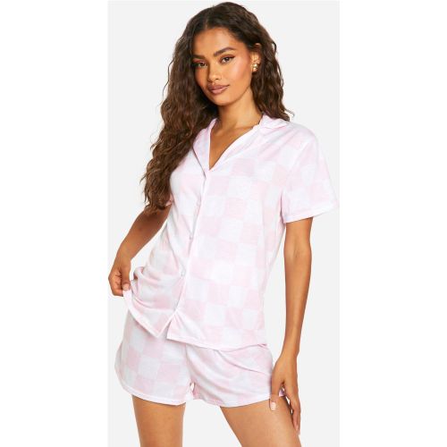 Ensemble De Pyjama À Carreaux Avec Chemise Et Short - 34 - boohoo - Modalova