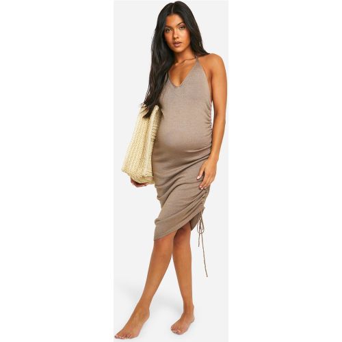 Maternité - Robe De Plage De Grossesse Légère En Maille Froncée - 36 - boohoo - Modalova