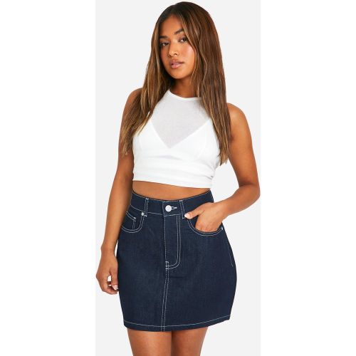 Petite" - Mini-Jupe En Jean À Indigo - 34 - boohoo - Modalova