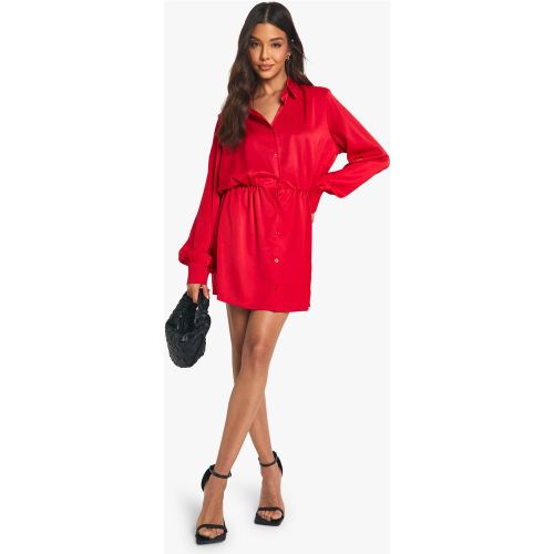 Robe Chemise Satinée À Épaulettes - 36 - boohoo - Modalova