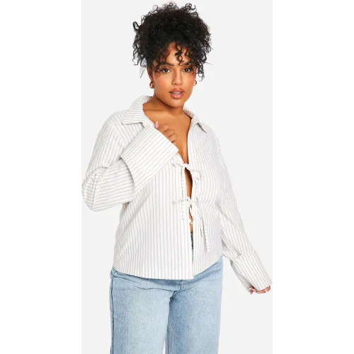 Grande Taille - Chemise À Rayures - 44 - boohoo - Modalova