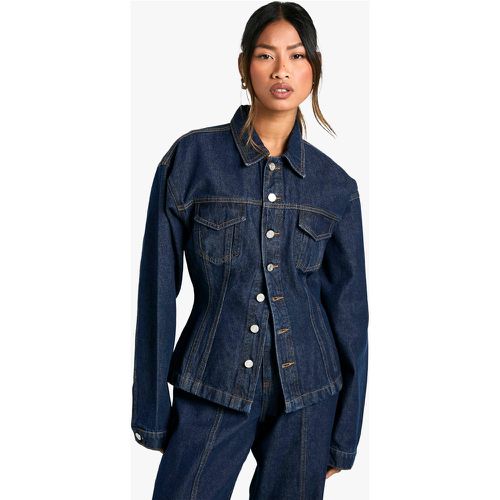 Veste Cintrée En Jean À Coutures Contrastantes - 42 - boohoo - Modalova