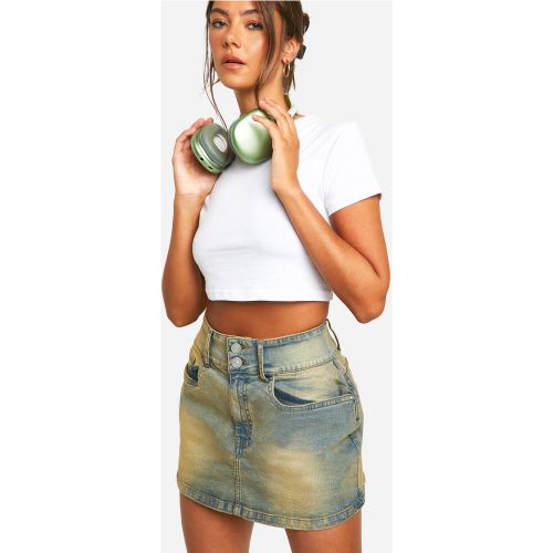 Mini-Jupe En Jean Délavé - 36 - boohoo - Modalova