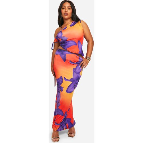 Grande Taille - Jupe Longue Fleurie - 44 - boohoo - Modalova