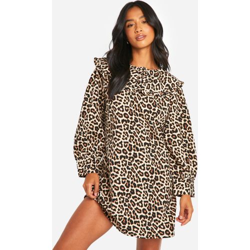 Petite" - Robe Léopard À Manches Larges - 34 - boohoo - Modalova