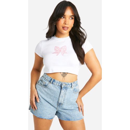 Grande Taille - T-Shirt Court À Écussons - 50 - boohoo - Modalova