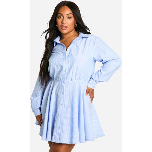 Grande Taille - Robe Chemise Rayée Tissée - 44 - boohoo - Modalova